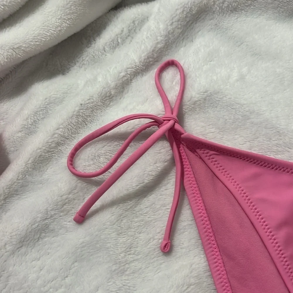 New Wild Fable Women’s Bikini Bottoms Pink String Tie Cheeky Medium NWOT